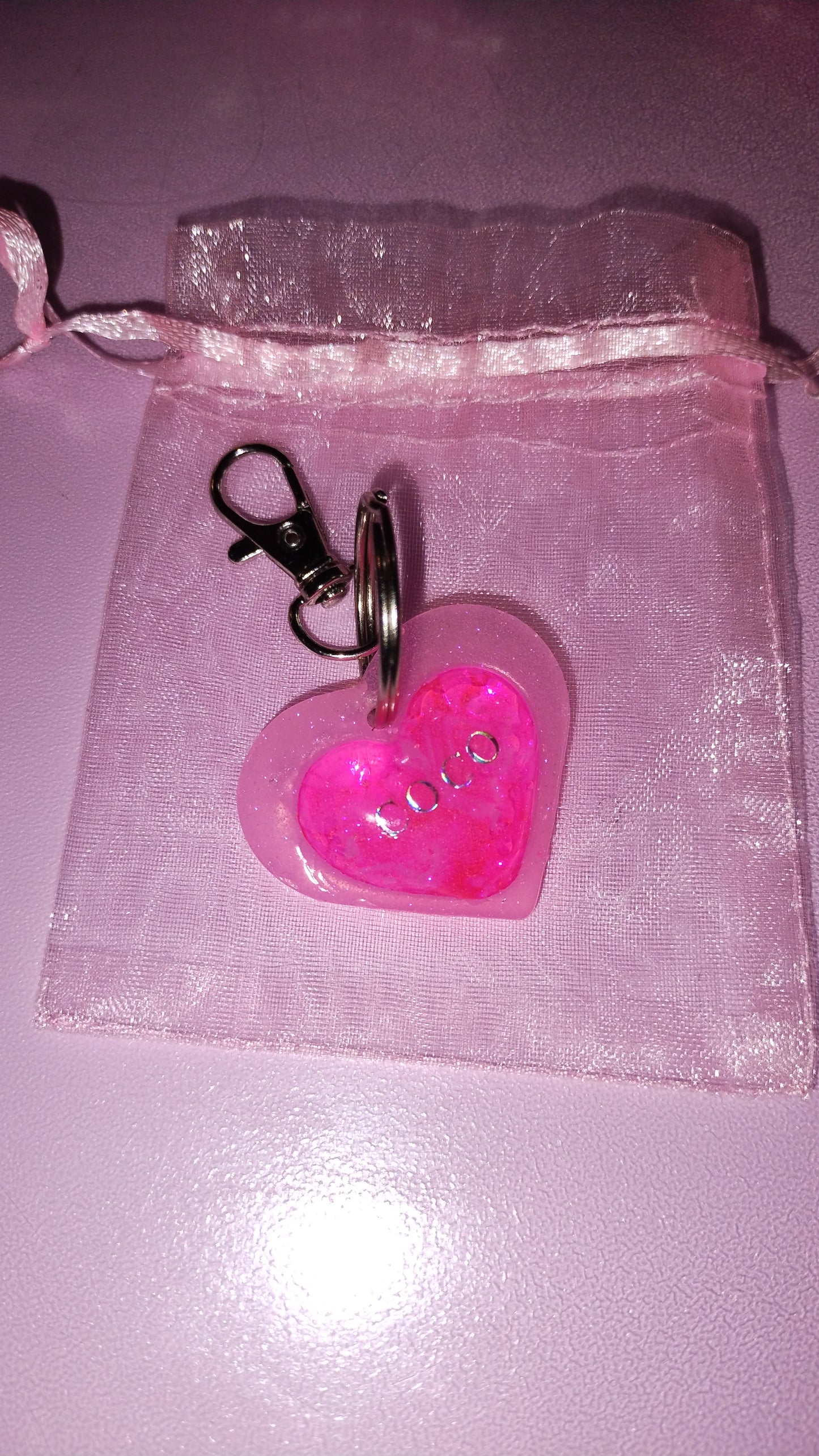 💖 BRIGHT Hot Pink and Light Pink 🩷 💞 Double Heart hardware in gold or silver.