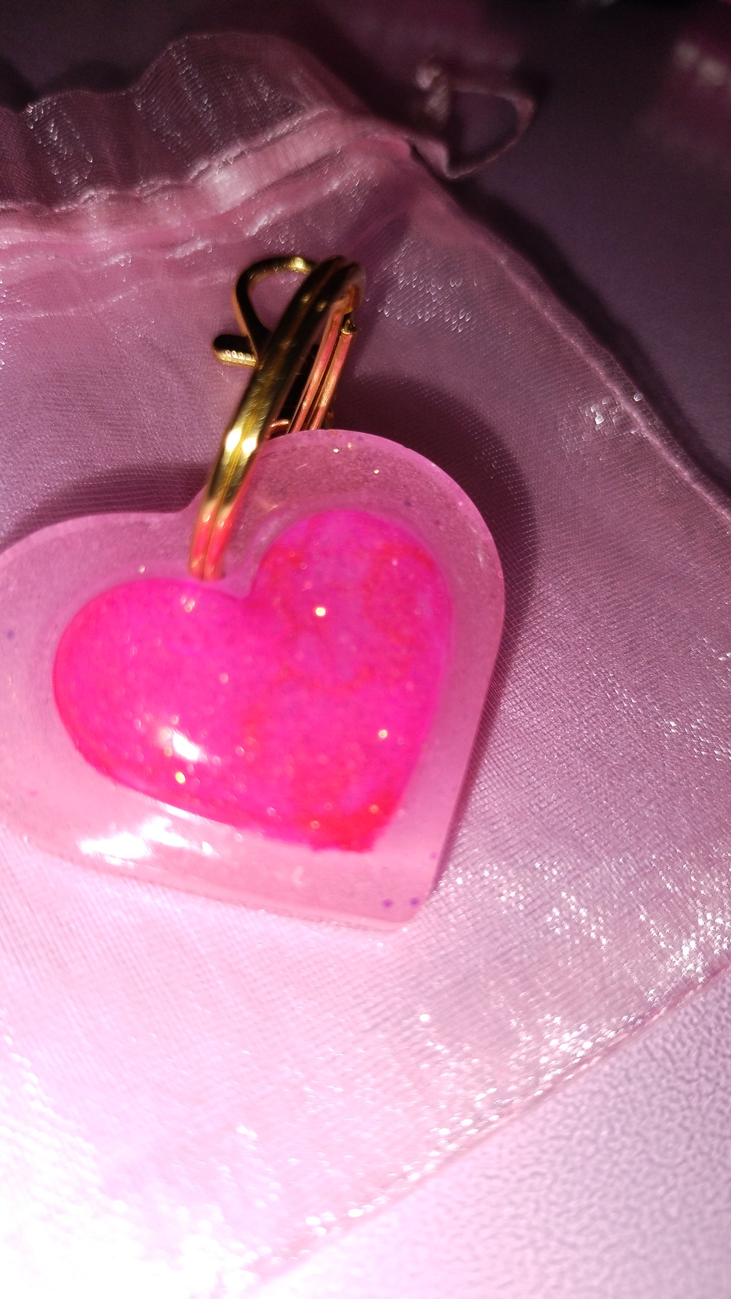 💖 BRIGHT Hot Pink and Light Pink 🩷 💞 Double Heart hardware in gold or silver.