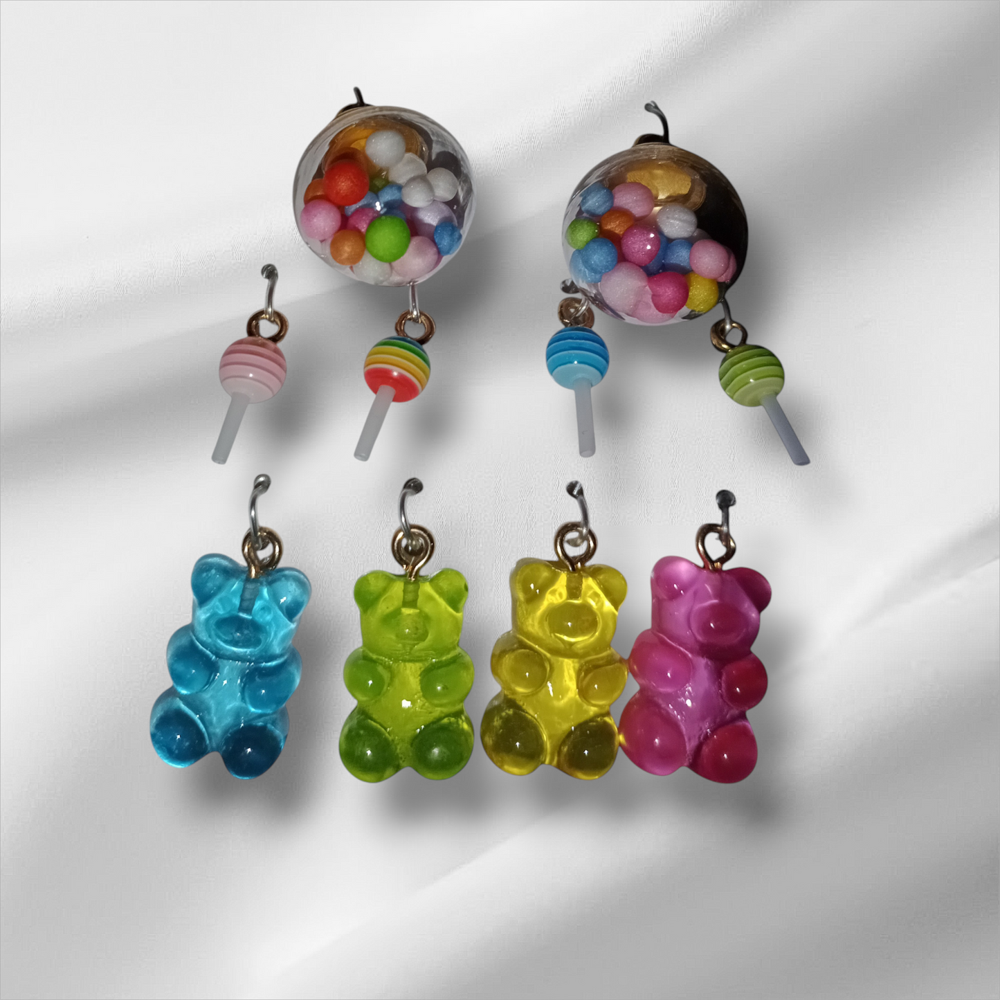 🩵💚💛🩷Colorful charms: Gummy Bears, colorful lollipops and bubble gum charm